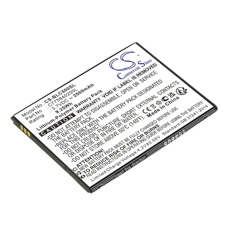 Blu Smartphone Battery – 3.7V Li-Polymer, 2500Mah, Compatible With C775840200L, C010Q, C5 Models 1