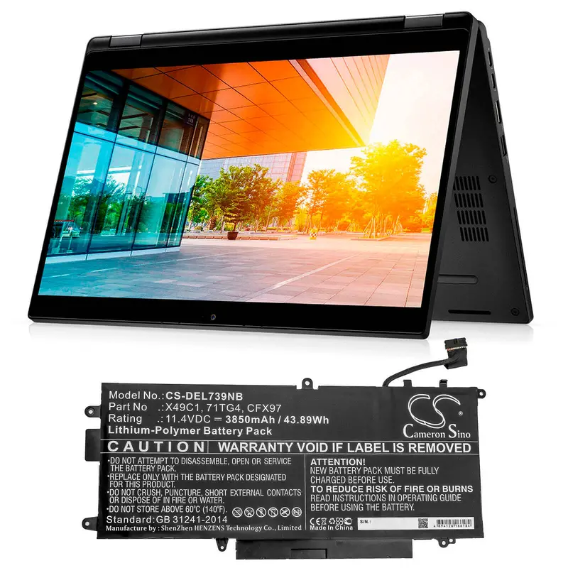 Dell Latitude 2-In-1 Laptop Battery – 11.4V, 3850Mah, 43.89Wh For 5289 & 7390 Models 1