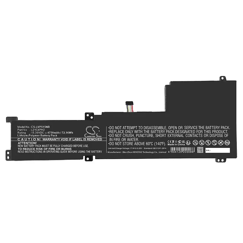 Lenovo Ideapad 5 (Are05/Iil05) Laptop Battery – 15.36V Li-Ion, 4750Mah, 72.96Wh 1