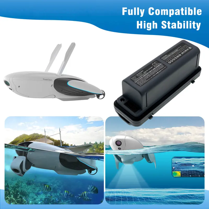 Powervision Underwater Drone Battery – 10.8V Li-Ion, 5800Mah, 62.64Wh For Powerdolphin Wizard & Intellijet 1