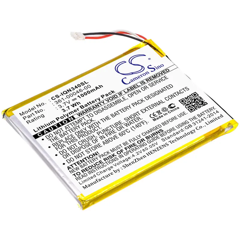 1000Mah 3.7V Li-Polymer Battery For Garmin Dash Cam 20 And Nuvi 3400 (361-00046-00) 1