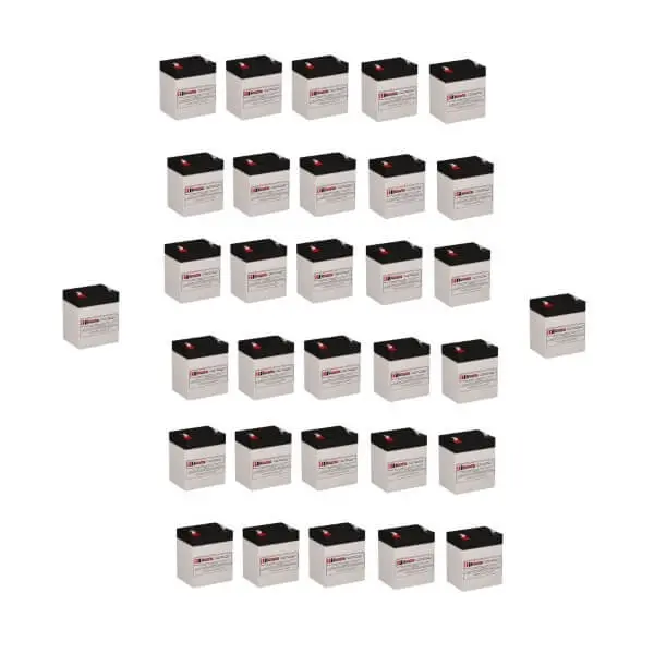 12V 5Ah Replacement Batteries (32-Pack) For Powerware Pw9140 7500 Ups 1