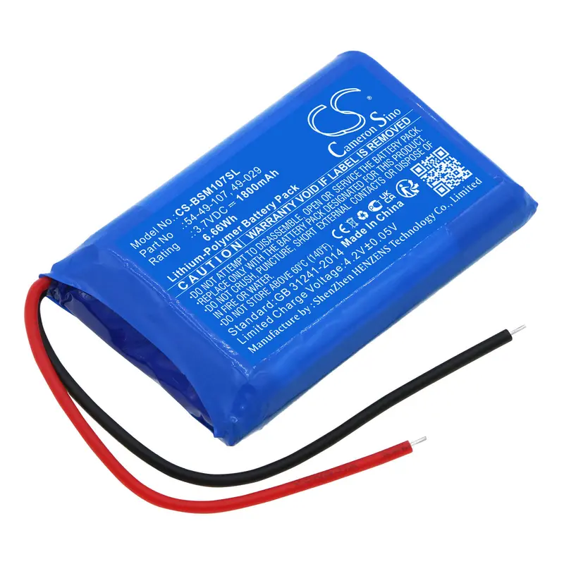 1800Mah 3.7V Li-Polymer Battery For Biosystems Multipro Multigas Monitor (Model 49-029) 1