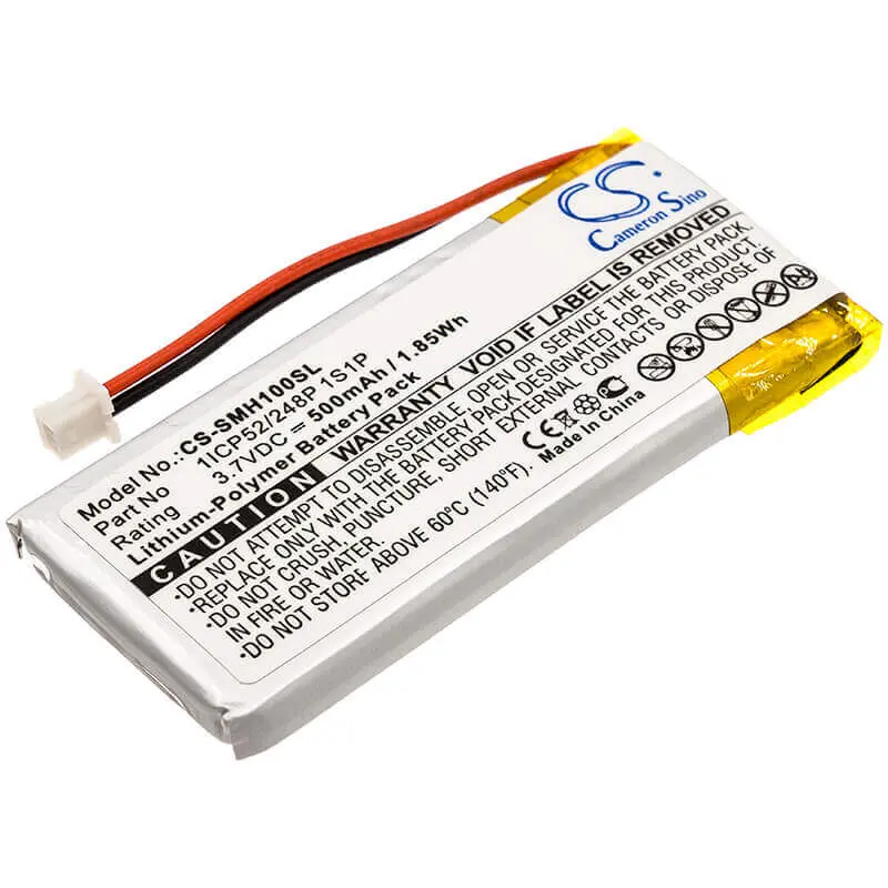 3.7V 500Mah Li-Polymer Headset Battery For Sena Smh-10 And Smh-10 Lifespan Models (1Icp52/248P 1S1P) 1