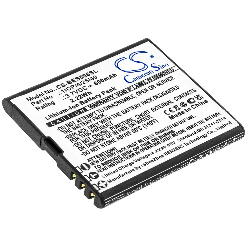3.7V 600Mah Li-Ion Smartphone Battery For Bea-Fon Sl495 & Sl595 – Icp/4/25/40 Format (2.22Wh) 1