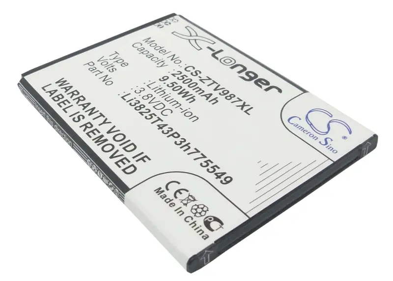 3.8V 2500Mah Li-Ion Battery For Zte A6 And Amazing Li3825T43P3H775549 Smartphones 1