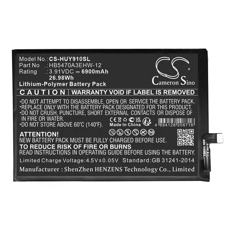 3.91V 6900Mah Li-Polymer Battery For Huawei Enjoy 60X 4G (Hb5470A3Ehw-12) 1