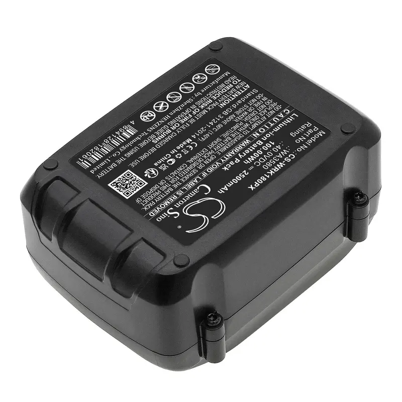 40V 2500Mah Li-Ion Power Tool Battery For Worx Wa3580, Wa3747, Wa3877 (100Wh) 1