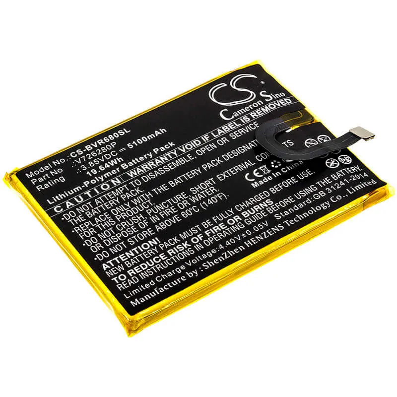 Blackview Bv6800 & V726280P Replacement Li-Polymer Battery – 3.85V, 5100Mah, 19.64Wh 1