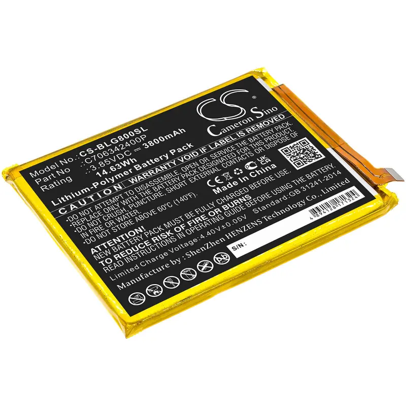 Blu Smartphone Battery – 3.85V, 3800Mah Li-Polymer (14.63Wh), Compatible With C706342400P, G0290Ww, And G80 1