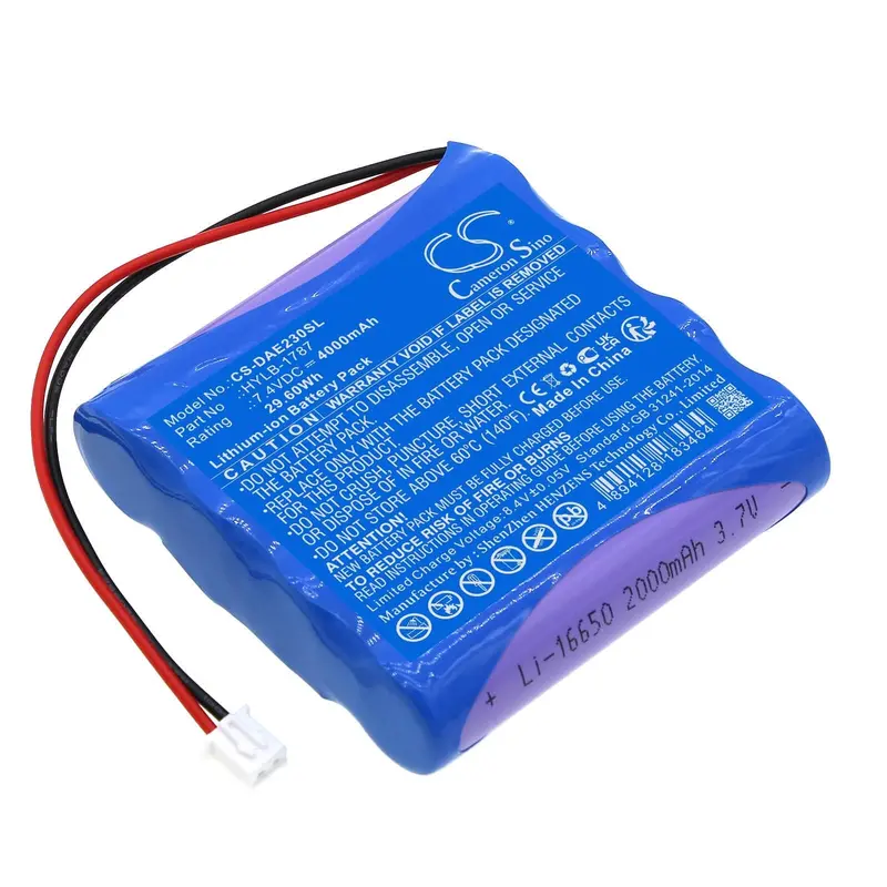 Deli Equipment Battery – 7.4V 4000Mah Li-Ion (29.6Wh) For Hylb-1787 & Ae2300H 1