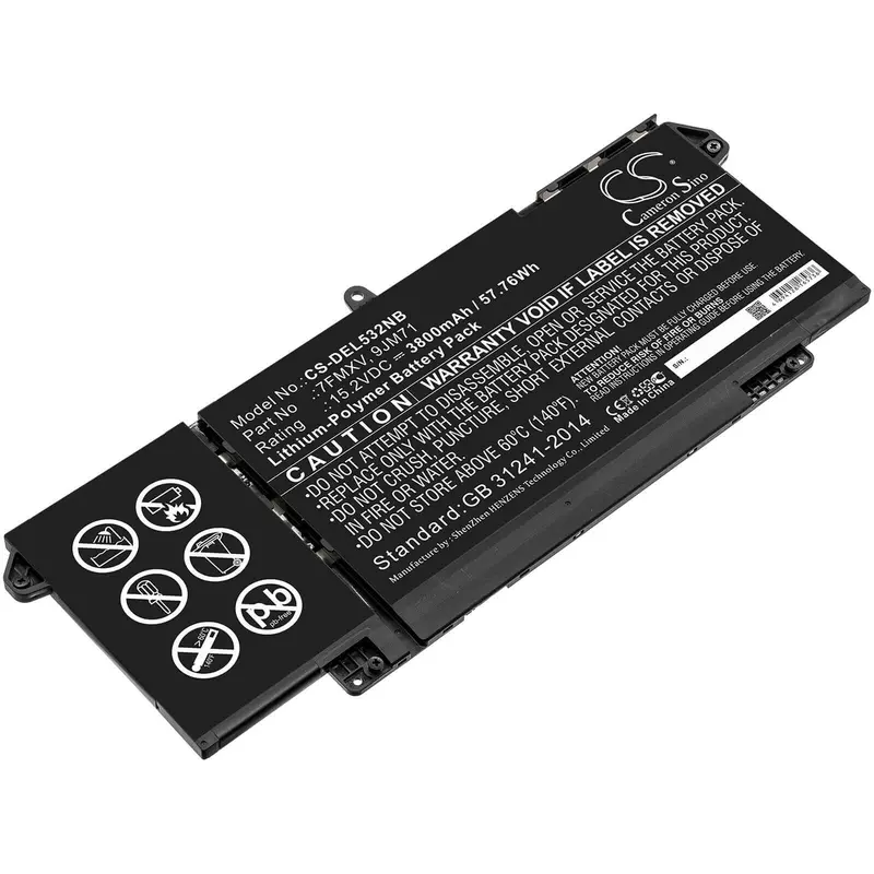 Dell Latitude 5320/7320/7420 Laptop Battery – 15.2V, 3800Mah, 57.76Wh 1