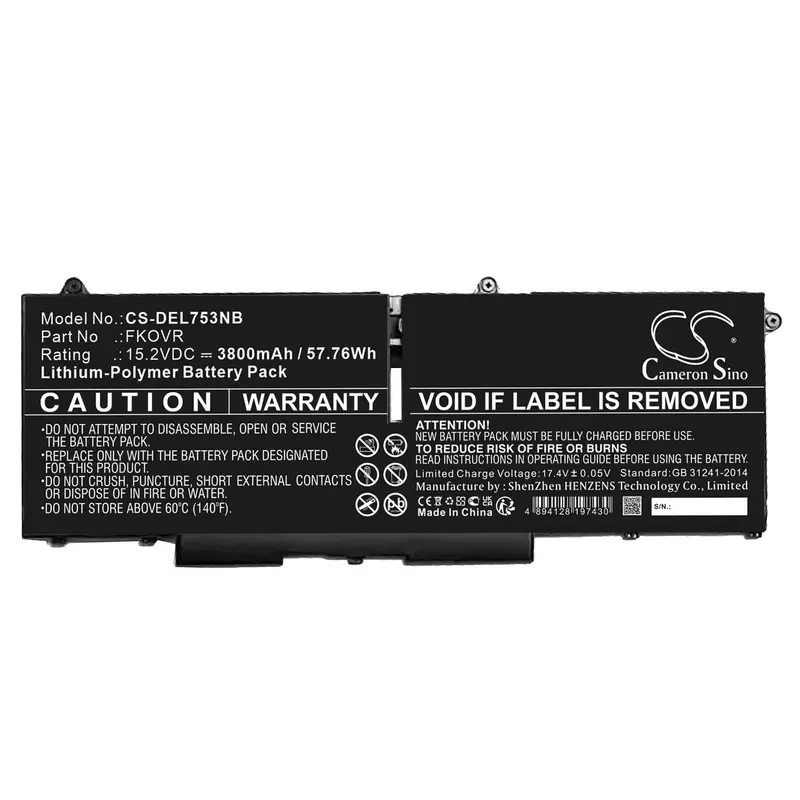 Dell Latitude 5330 & 7330 Laptop Battery – 15.2V Li-Ion, 3800Mah, 57.76Wh 1