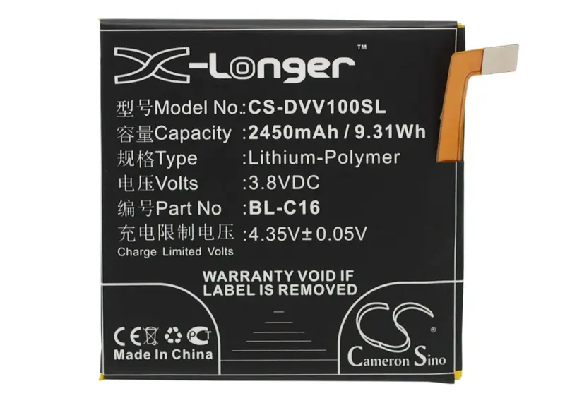 Doov V1 Smartphone Battery – 3.8V, 2450Mah Li-Polymer, 9.31Wh (Bl-C16) 1