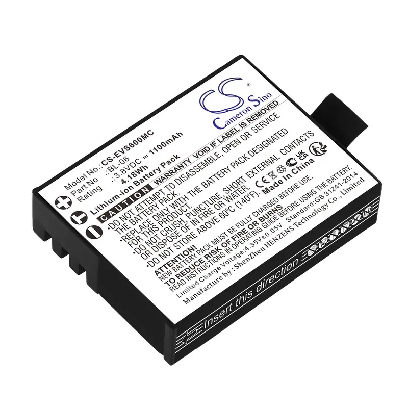 Ezviz Security Camera Battery – 3.8V 1100Mah Li-Ion (4.18Wh), Compatible With Bl-06, S1C, S2 1