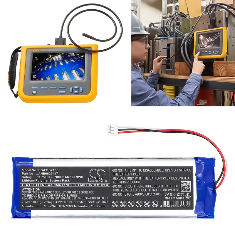 Fluke Diagnostic Videoscope Battery – 3.7V Li-Polymer 7000Mah (25.9Wh) For Ds701, Ds703, Ahb6637117 1