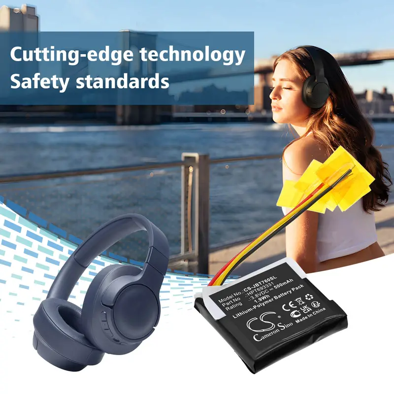 Jbl Live 760Nc/Tune 760Nc Wireless Headset Battery – 3.7V 500Mah Li-Polymer (Hpt693331, 1.85Wh) 1