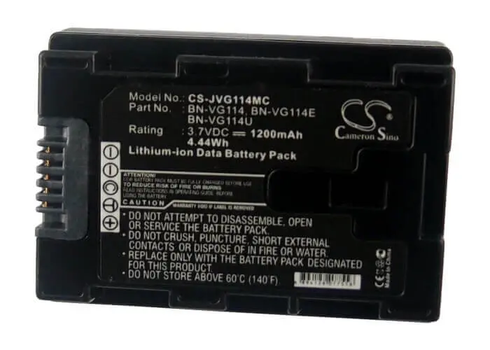 Jvc Bn-Vg114 Camera Battery – 3.7V Li-Ion, 1200Mah, 4.44Wh, Fits Gz-E10 & Gz-E100 1