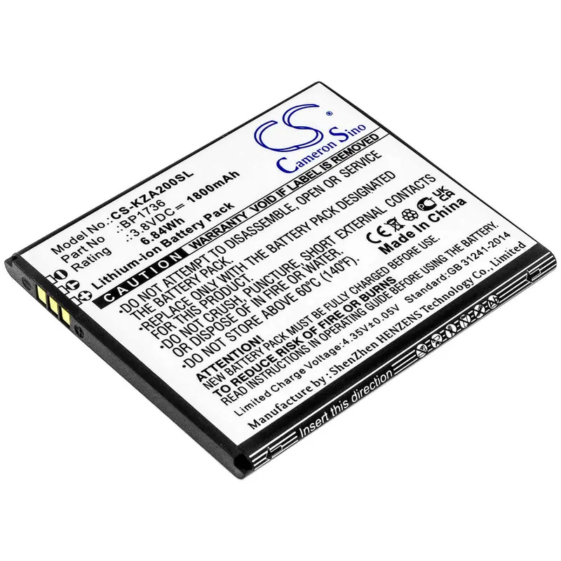 Kazuna Bp1736 Smartphone Battery – 3.8V 1800Mah Li-Ion (6.84Wh) For Etalk Myflix & Kazn20 1