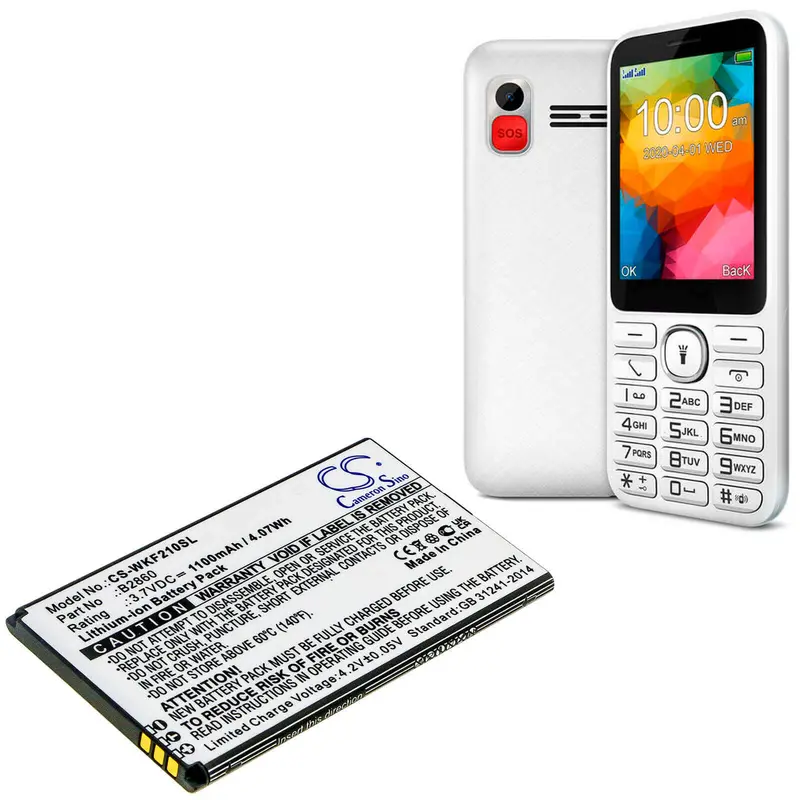 Wiko B2860 & F200 Replacement Battery – 3.7V 1100Mah Li-Ion Smartphone Cell (4.07Wh) 1