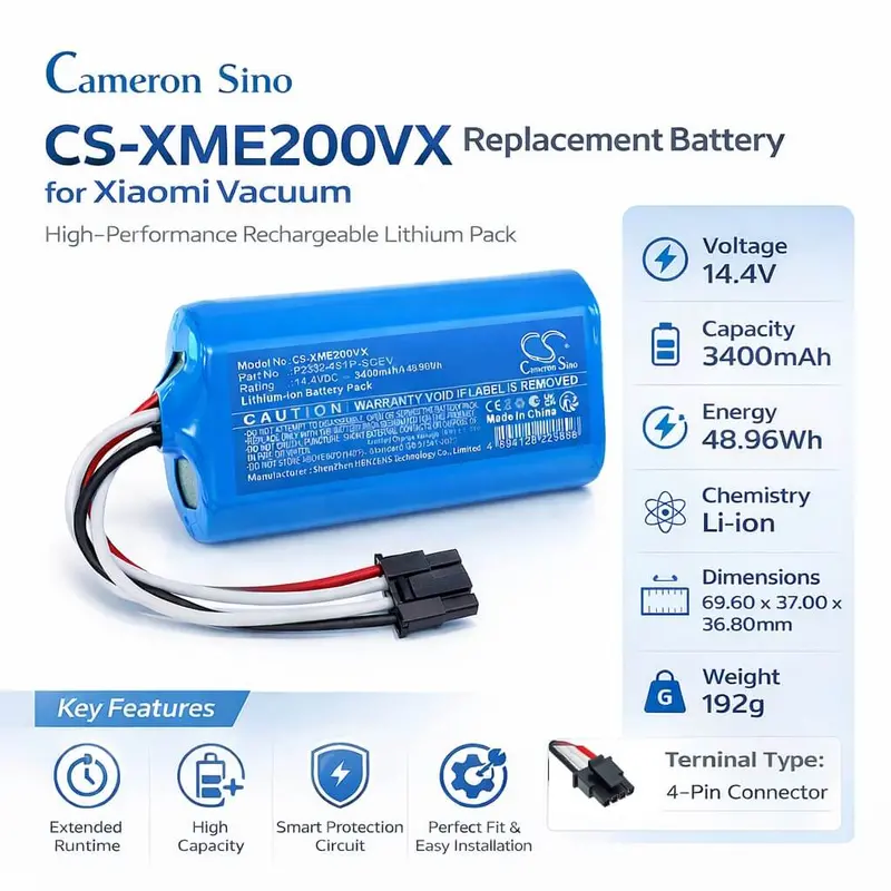 Xiaomi Vacuum Cleaner Battery – 14.4V 3400Mah Li-Ion (48.96Wh) For P2332-4S1P-Scev 1