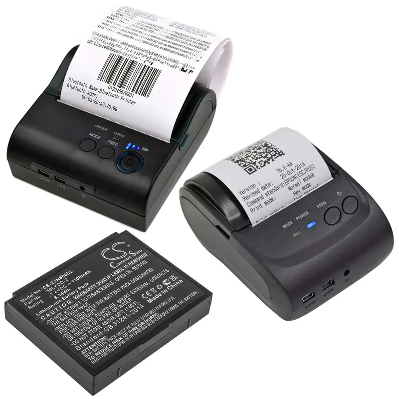 Zjiang Portable Thermal Printer Battery – 7.4V 1100Mah Li-Ion (8.14Wh) For Zj-5802 & Zj-8001 1