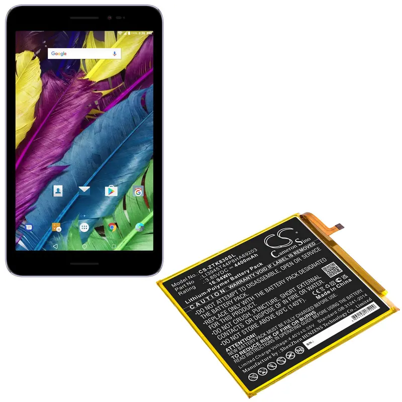 Zte Grand X View 2 / K83 Tablet Battery – 3.85V Li-Polymer, 4400Mah, 16.94Wh 1
