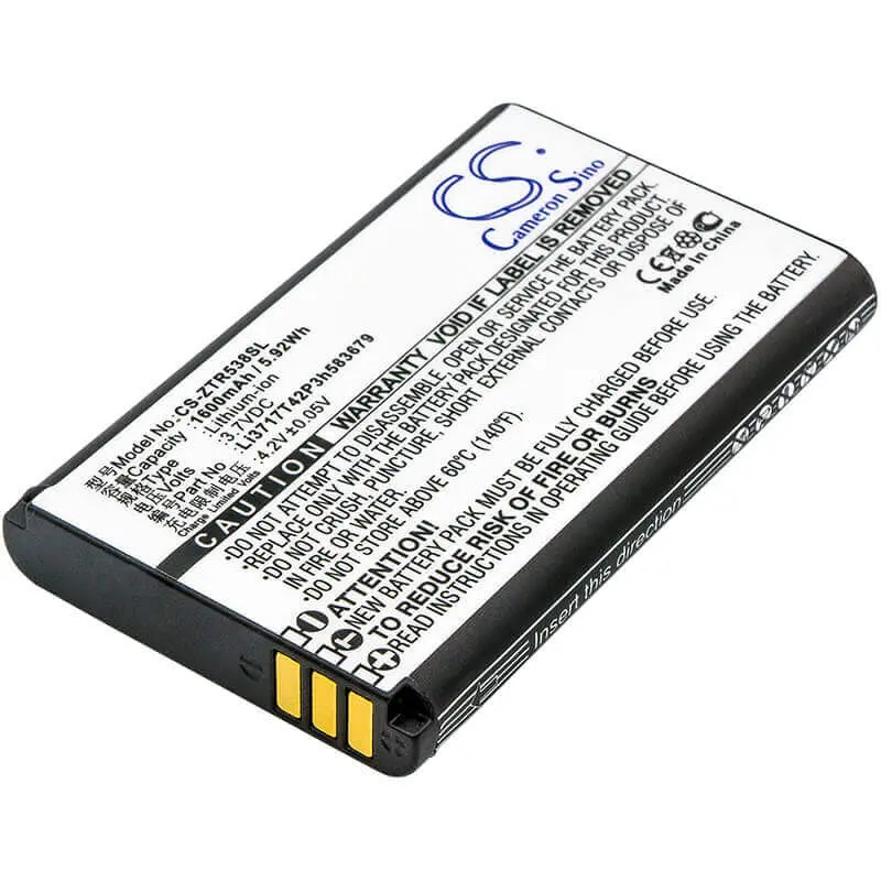 Zte R538 Replacement Battery – 3.7V 1600Mah Li-Ion (5.92Wh) 1