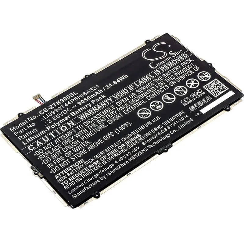 Zte Tablet Replacement Battery – 3.85V Li-Polymer 9050Mah (34.84Wh) For Zpad 10.1, K90U, Li3990T44P6Hi6A831 1
